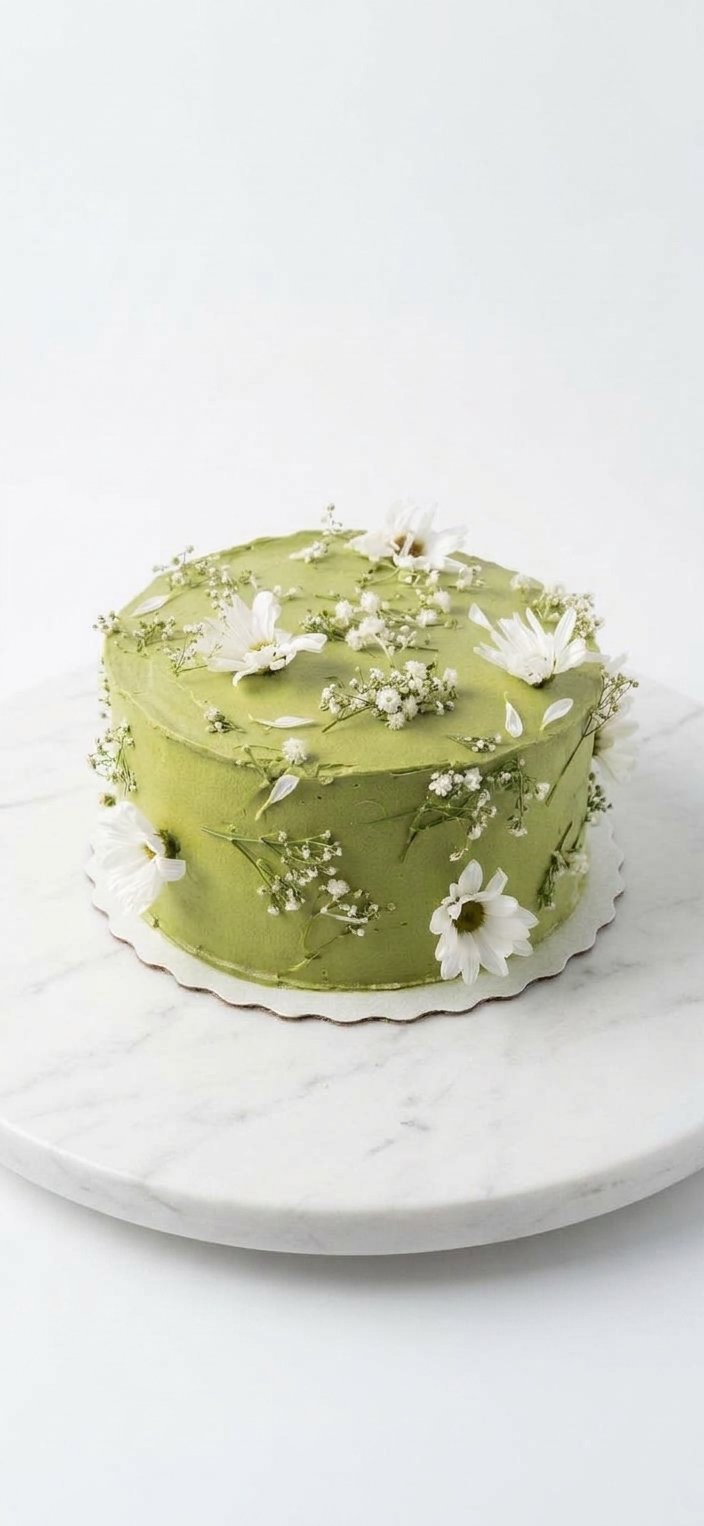 Gender Reveal Cake with Fresh Flowers - Ayorah Bake House Saskatoon